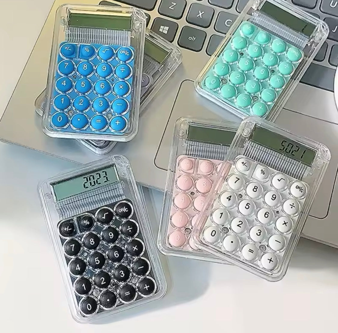 Transparent Electronic Calculator, Mini Pocket LCD Display Calculator, 8 Digit Large Display Big Buttons Calculator Transparent Electronic Calculator, Mini Pocket LCD Display Calculator, 8 Digit Large Display Big Buttons Calculator